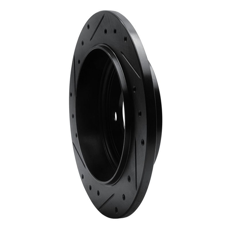 Chrysler LHS Brake Rotor (1) - Rear Right - R1 Concepts - Drilled & Slotted - Black - `93-`04